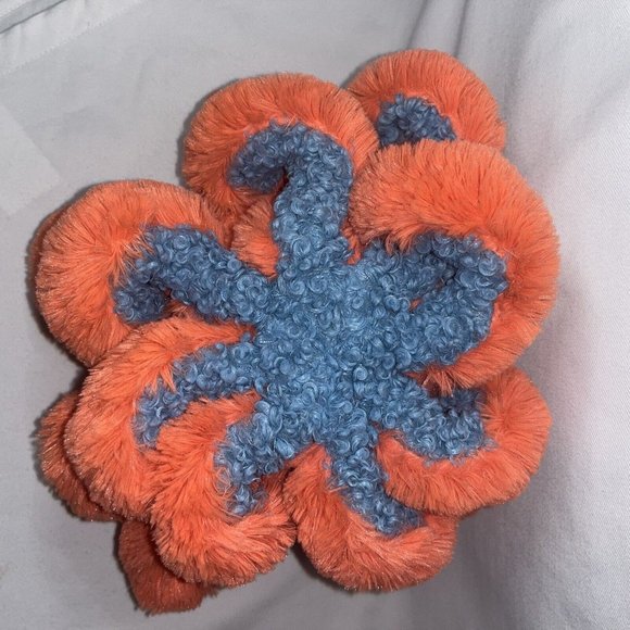 Manhattan Toy Co  Octopus Aqua Blue Coral Orange Tentacles Very Soft Clean Plush - Picture 9 of 15